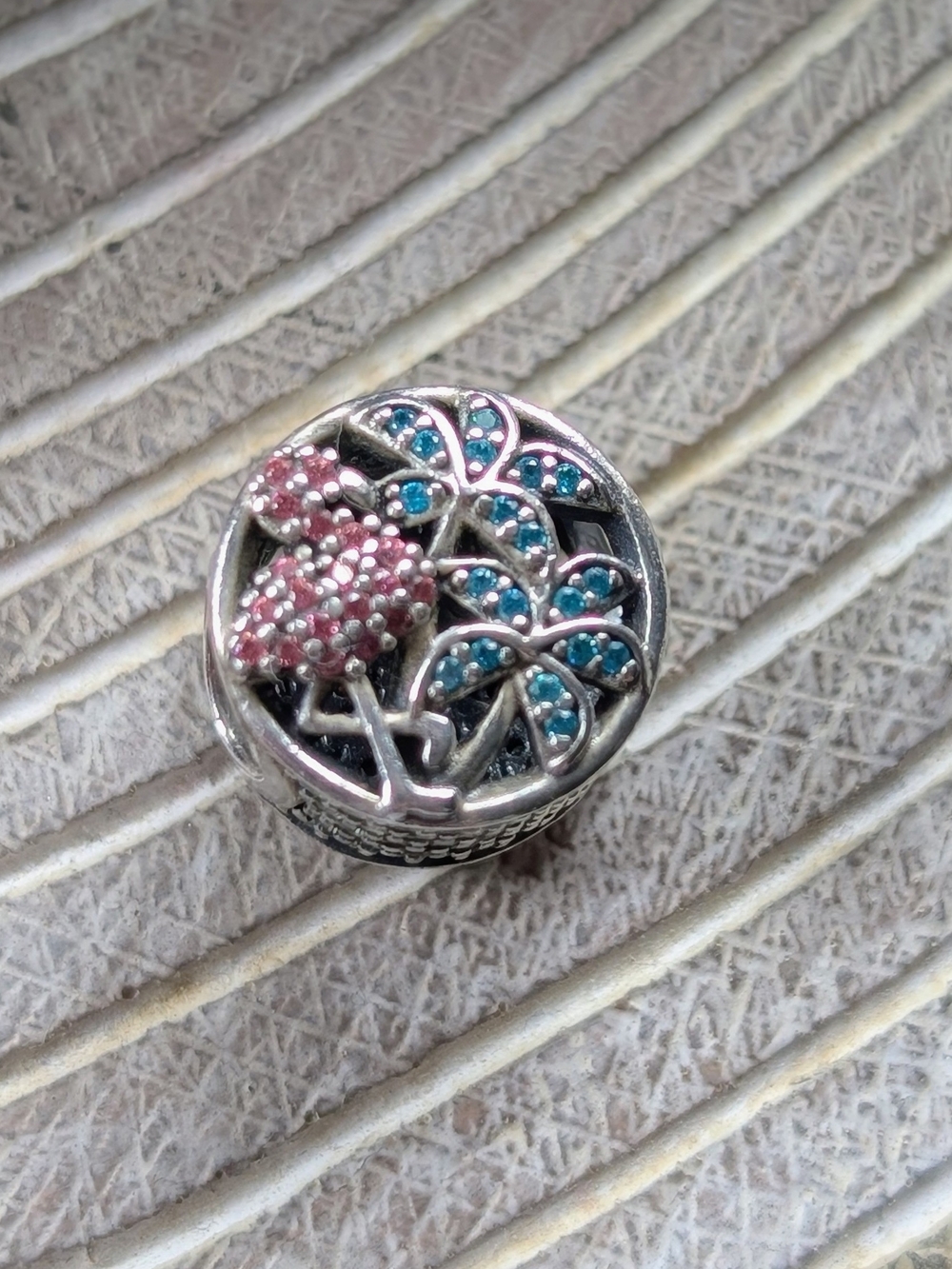 Pandora Tropical Flamingo And Palm Trees charm sterling silver